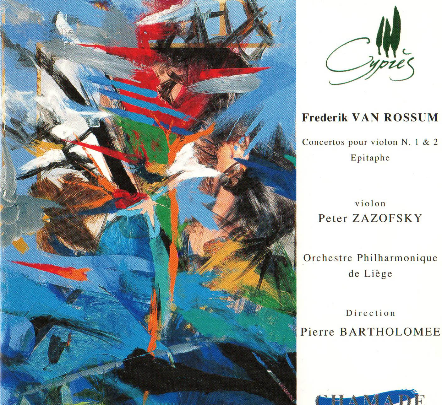 Van Rossum- Concertos pour violon 1 & 2 – Épitaphe - OPRL - Liège Zazofsky