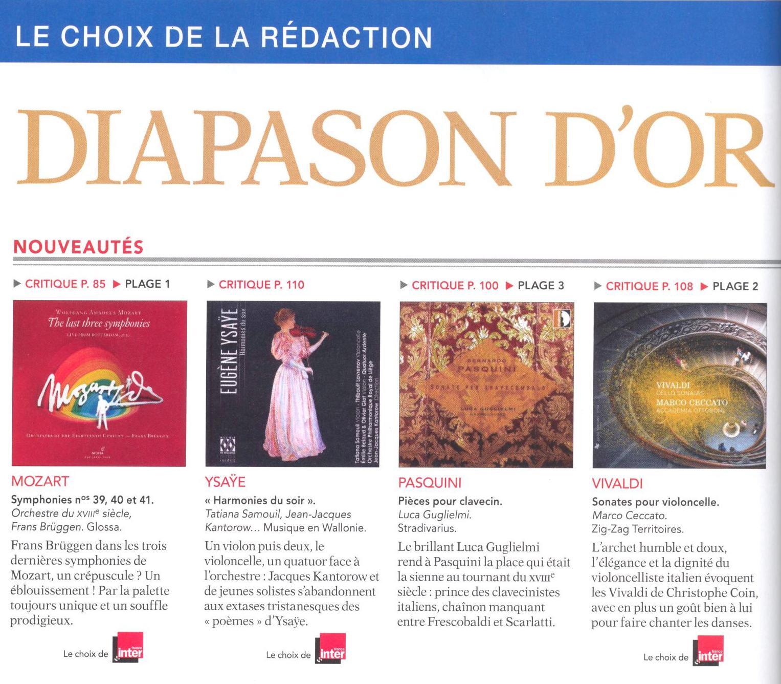 L'OPRL Diapason d'or de l'été